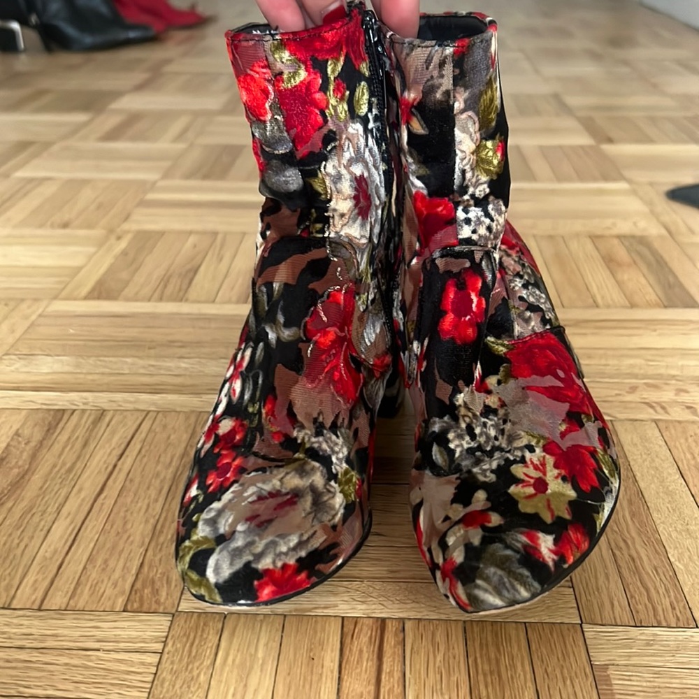 Floral, healed booties